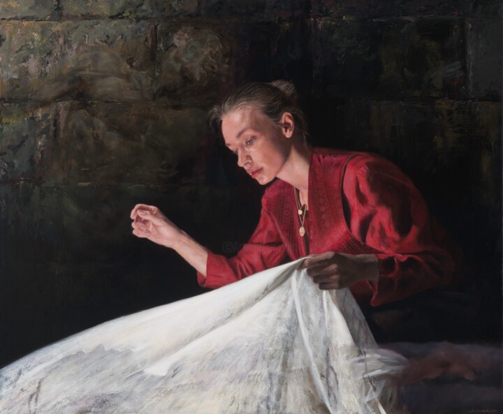 Pittura intitolato "Mary Magdalene Sang…" da Jon Bøe Paulsen, Opera d'arte originale, Olio Montato su Telaio per barella in…