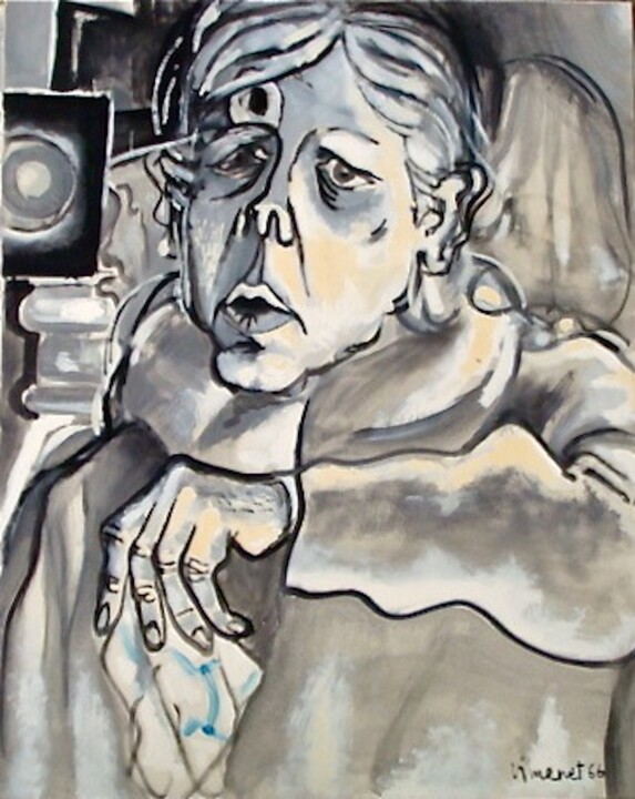 Malerei mit dem Titel "Caméra 2" von Jon Von, Original-Kunstwerk, Öl