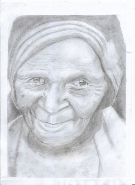 Drawing titled "Bubu Meri" by Jonah Philip, Original Artwork, Graphite