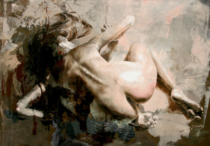 Painting titled "JK21-0119 Rich Soil" by Jonas Kunickas, Original Art, Oil Mounted on Stretcher frame