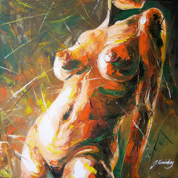 Painting titled "Body 01" by Jonas Kunickas, Original Artwork, Oil