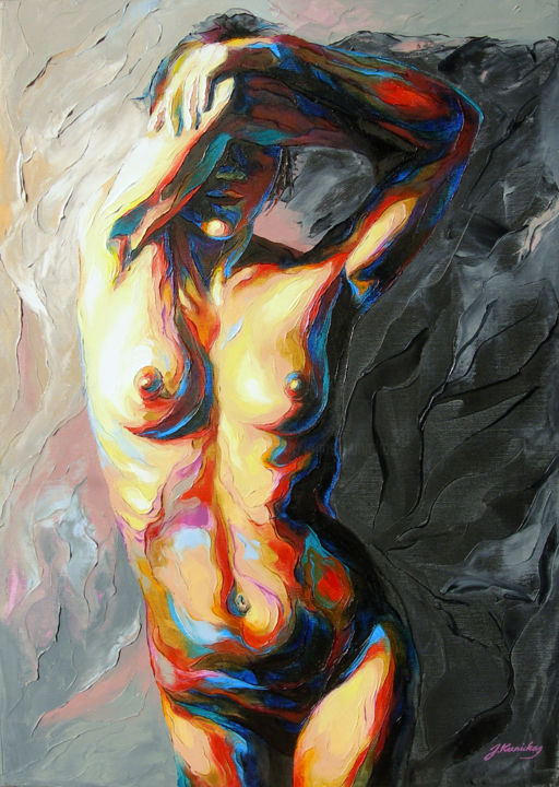 Pintura intitulada "Body Talk" por Jonas Kunickas, Obras de arte originais, Óleo