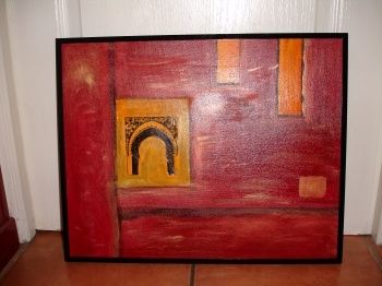 Peinture intitulée "PORTE MAROCAINE" par B.A Mosaique, Œuvre d'art originale,