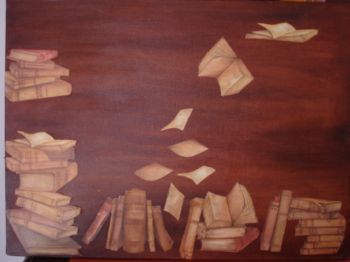 Painting titled "DE PAGE EN PAGE" by B.A Mosaique, Original Artwork