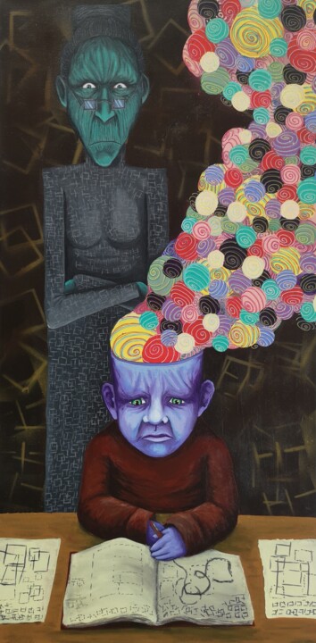 Peinture intitulée "Brainwash - formata…" par Jonathan Da Silva, Œuvre d'art originale, Acrylique