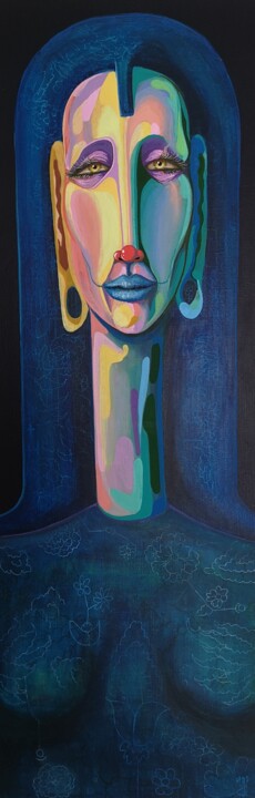 Peinture intitulée "L'égyptienne" par Jonathan Da Silva, Œuvre d'art originale, Acrylique