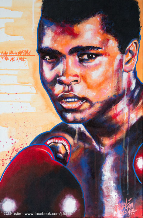 Painting titled "Muhammad Ali" by Jonathan Fustin, Original Artwork, Acrylic
