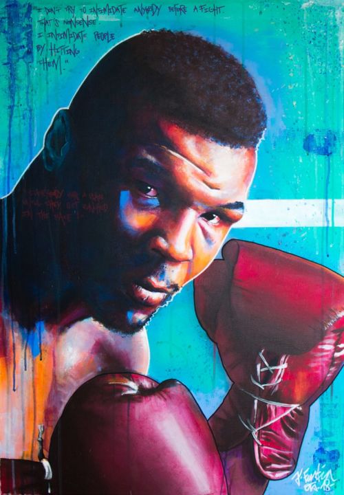 Painting titled "Iron Mike Tyson" by Jonathan Fustin, Original Artwork, Acrylic