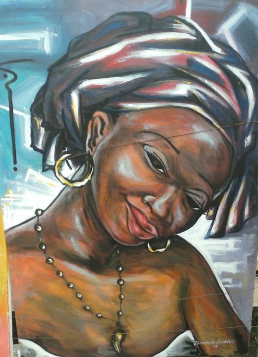 Peinture intitulée "kitambala" par La Jokambi, Œuvre d'art originale