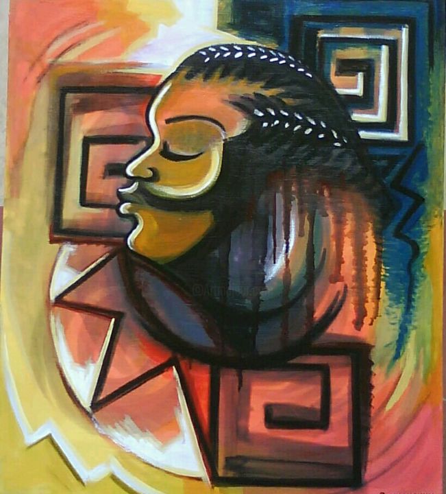 Peinture intitulée "le savoir" par La Jokambi, Œuvre d'art originale