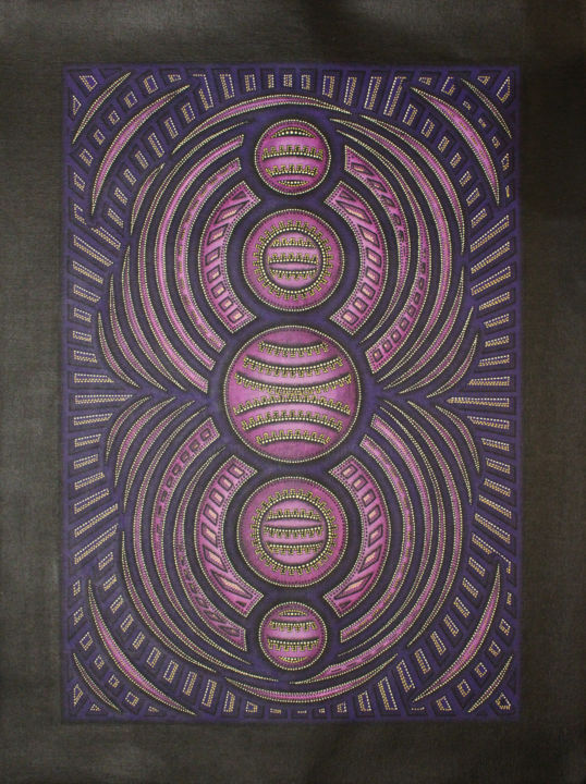 Painting titled "Cycle violet" by Jonathan Pradillon, Original Artwork, Acrylic