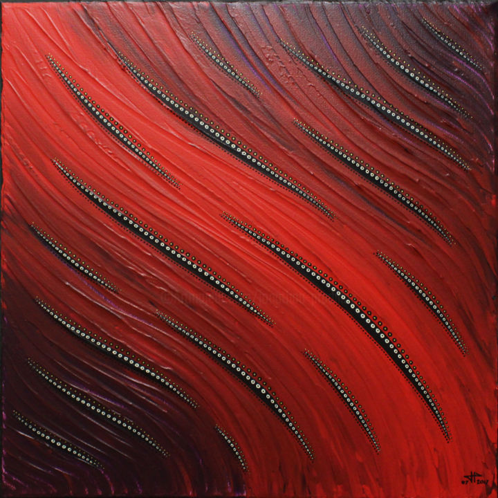 Peinture intitulée "Fluide rouge" par Jonathan Pradillon, Œuvre d'art originale, Acrylique