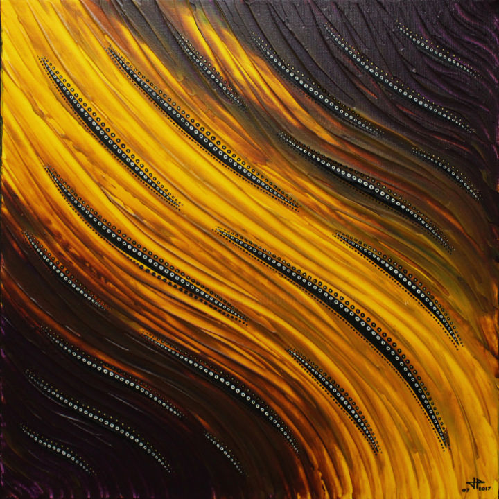 Painting titled "Fluide jaune" by Jonathan Pradillon, Original Artwork, Acrylic