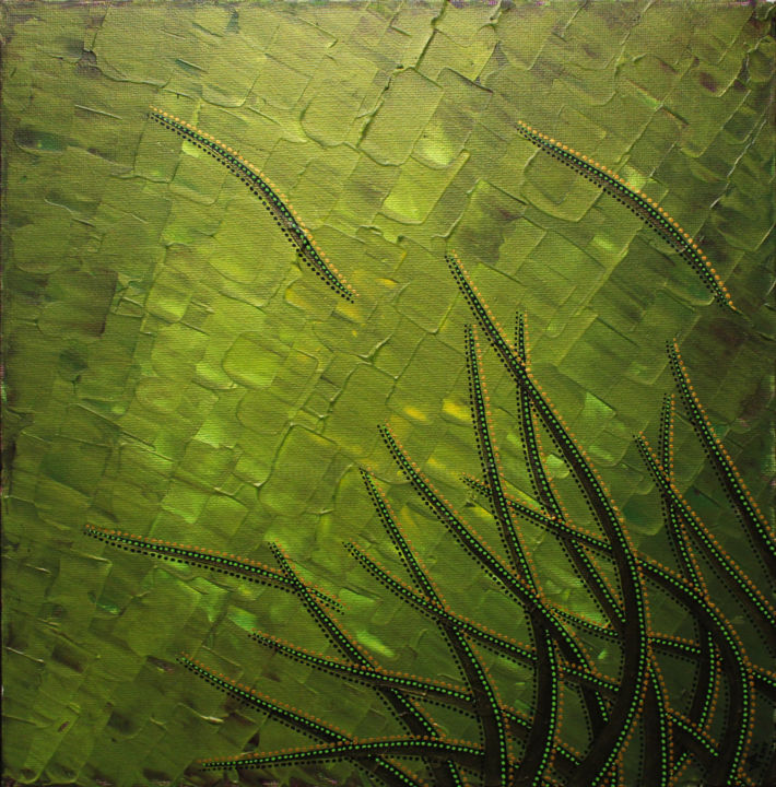 Peinture intitulée "Brin d'herbe" par Jonathan Pradillon, Œuvre d'art originale, Acrylique