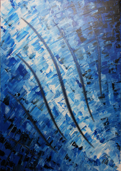 Painting titled "Élément glacial" by Jonathan Pradillon, Original Artwork, Acrylic Mounted on Wood Stretcher frame