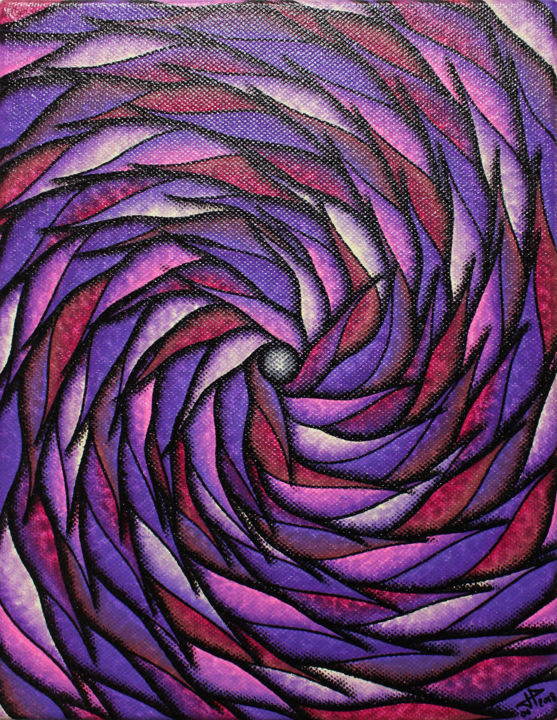 Pintura titulada "Spirale violacée" por Jonathan Pradillon, Obra de arte original, Acrílico Montado en Bastidor de camilla d…