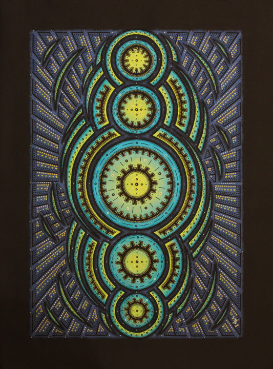 Картина под названием "Cycle iridescent." - Jonathan Pradillon, Подлинное произведение искусства, Акрил