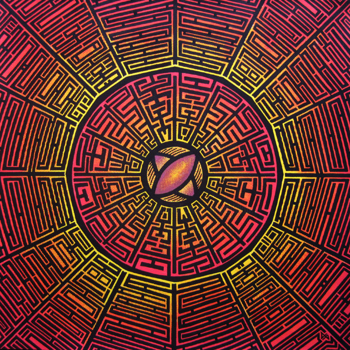 Painting titled "Centrifuge." by Jonathan Pradillon, Original Artwork, Acrylic Mounted on Wood Stretcher frame