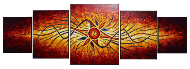 Painting titled "Mouvement d’ondulat…" by Jonathan Pradillon, Original Artwork, Acrylic Mounted on Wood Stretcher frame