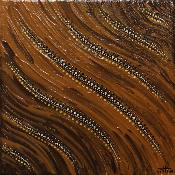 Peinture intitulée "Fluide marron" par Jonathan Pradillon, Œuvre d'art originale, Acrylique Monté sur Châssis en bois