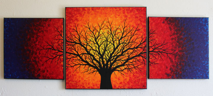 Malerei mit dem Titel "Arbre noir" von Jonathan Pradillon, Original-Kunstwerk, Acryl