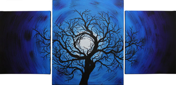 Peinture intitulée "Nuit d’arbre" par Jonathan Pradillon, Œuvre d'art originale, Acrylique Monté sur Châssis en bois