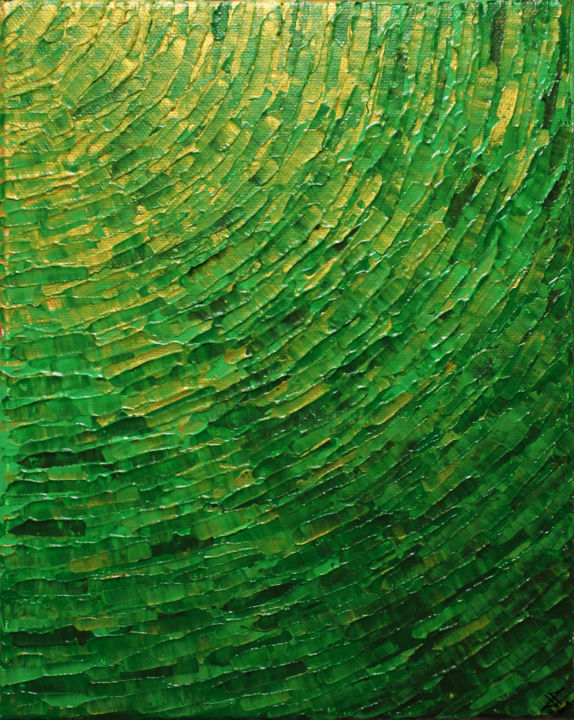 Painting titled "Quart d’éclat verdo…" by Jonathan Pradillon, Original Artwork, Acrylic Mounted on Wood Stretcher frame