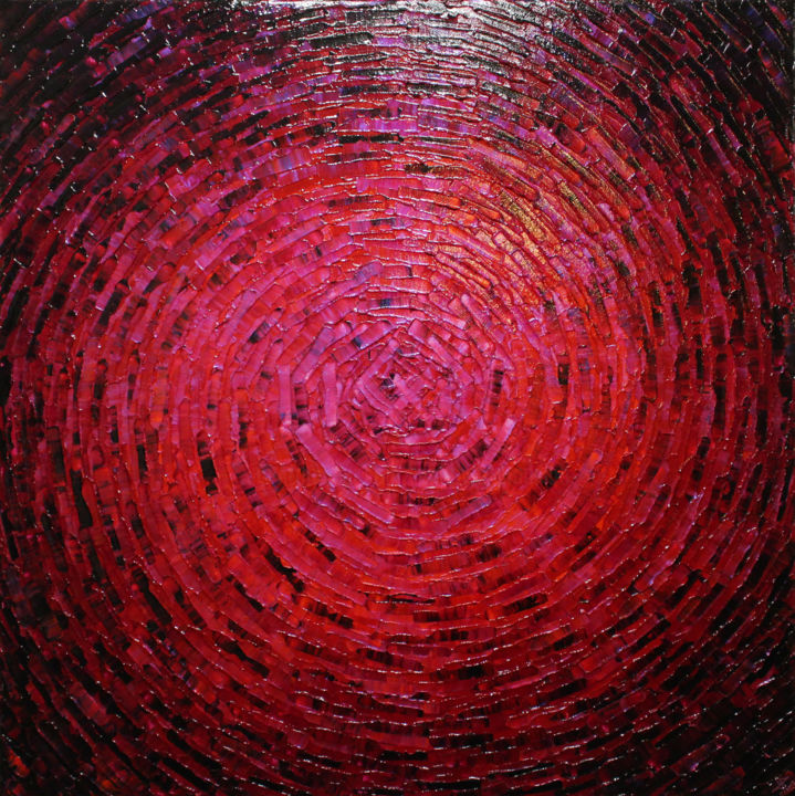 "Éclat de couleur ro…" başlıklı Tablo Jonathan Pradillon tarafından, Orijinal sanat, Akrilik Ahşap Sedye çerçevesi üzerine m…