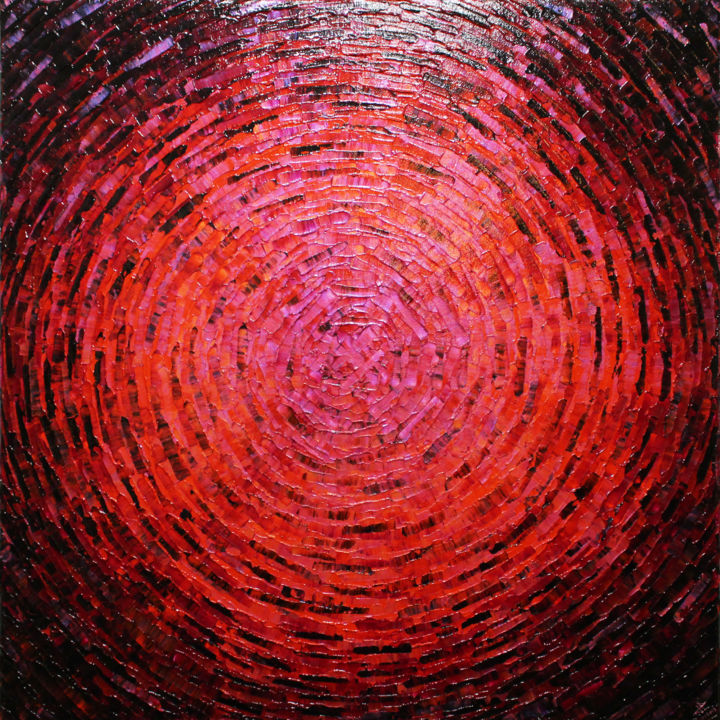 제목이 "Éclat de couleur ro…"인 미술작품 Jonathan Pradillon로, 원작, 아크릴 나무 들것 프레임에 장착됨