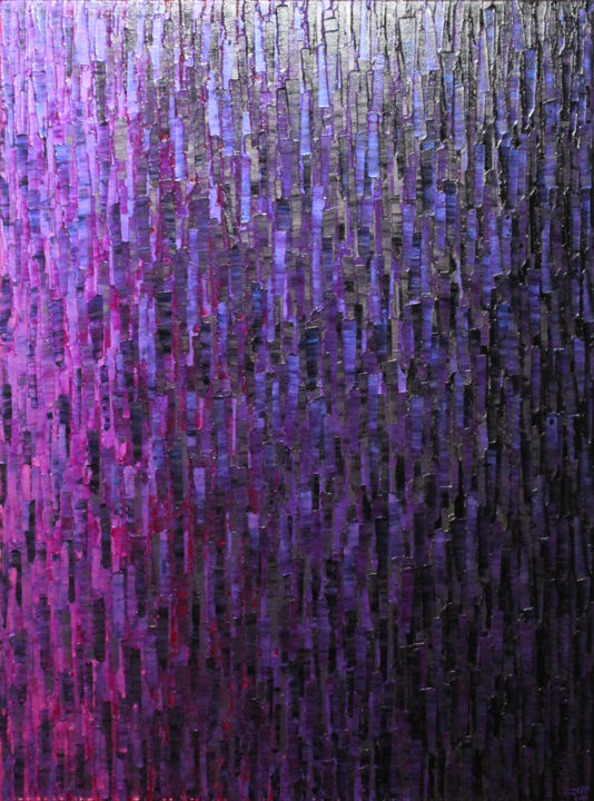 「Fondu rose violet i…」というタイトルの絵画 Jonathan Pradillonによって, オリジナルのアートワーク, アクリル ウッドストレッチャーフレームにマウント