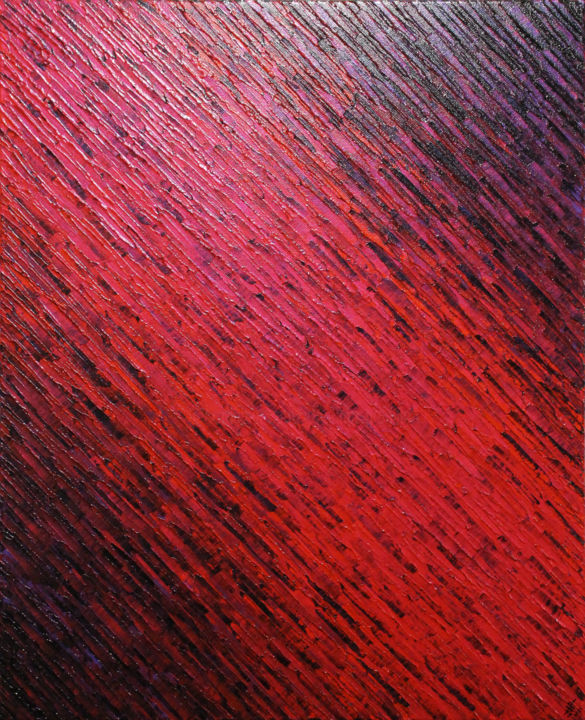 Pittura intitolato "Texture couteau rou…" da Jonathan Pradillon, Opera d'arte originale, Acrilico Montato su Telaio per bare…