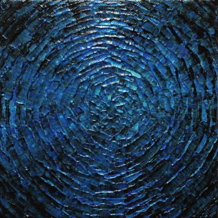 Картина под названием "Petit éclat bleu ir…" - Jonathan Pradillon, Подлинное произведение искусства, Акрил Установлен на Дер…