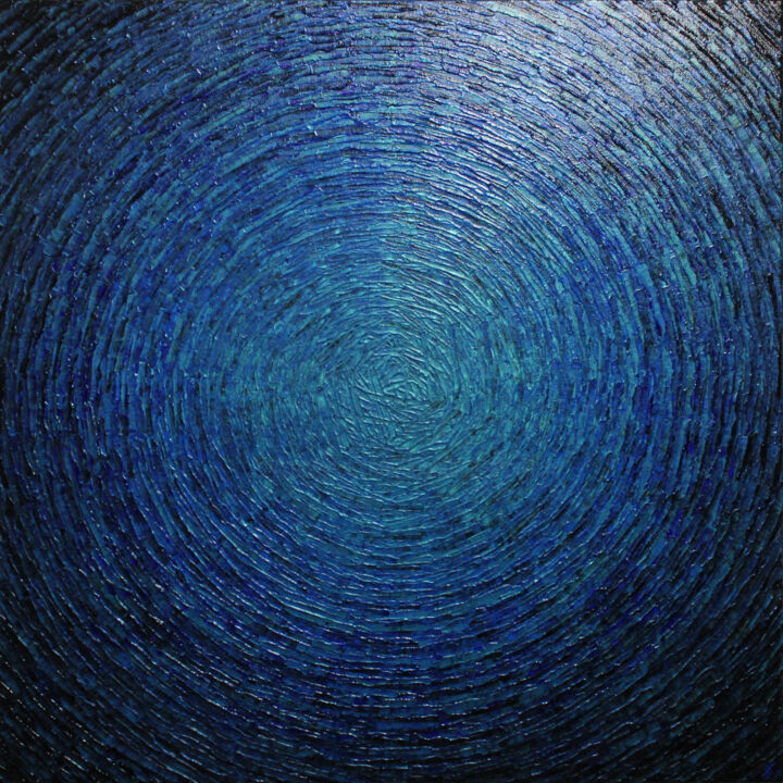 Painting titled "Éclat bleu gris iri…" by Jonathan Pradillon, Original Artwork, Acrylic Mounted on Wood Stretcher frame
