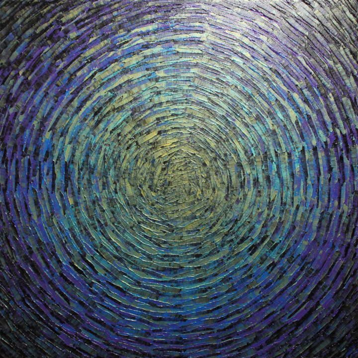 Peinture intitulée "Éclat or bleu viole…" par Jonathan Pradillon, Œuvre d'art originale, Acrylique Monté sur Châssis en bois