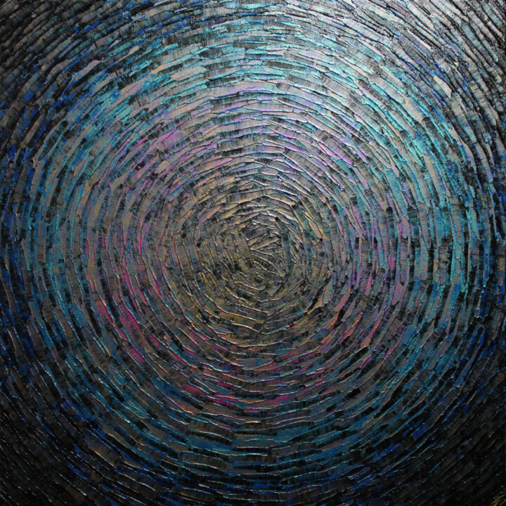 Peinture intitulée "Éclat or rose bleu…" par Jonathan Pradillon, Œuvre d'art originale, Acrylique Monté sur Châssis en bois