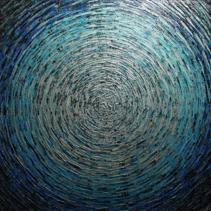绘画 标题为“Éclat argent bleu i…” 由Jonathan Pradillon, 原创艺术品, 丙烯 安装在木质担架架上