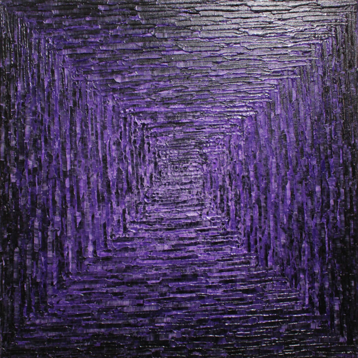Pintura titulada "Dégradé carré viole…" por Jonathan Pradillon, Obra de arte original, Acrílico Montado en Bastidor de camil…