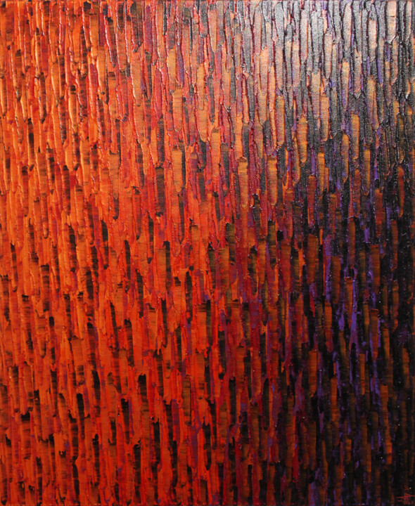 Malerei mit dem Titel "Fondu couleur orang…" von Jonathan Pradillon, Original-Kunstwerk, Acryl Auf Keilrahmen aus Holz monti…