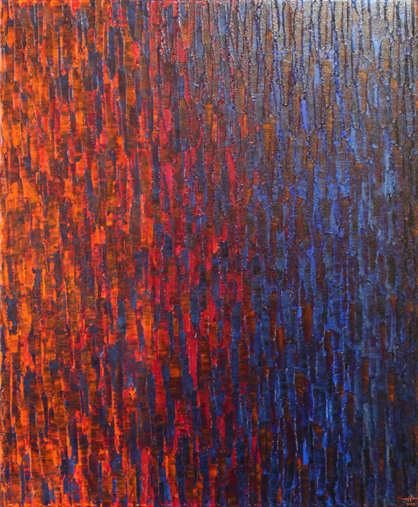 Painting titled "Fondu couleur orang…" by Jonathan Pradillon, Original Artwork, Acrylic Mounted on Wood Stretcher frame