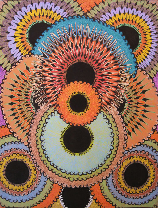Peinture intitulée "Pupilles" par Jonathan Pradillon, Œuvre d'art originale, Acrylique