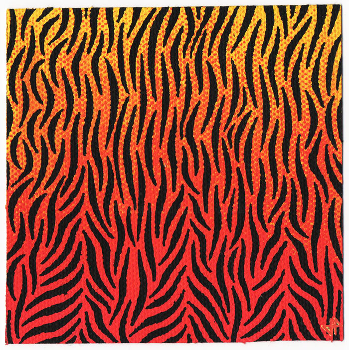 Ζωγραφική με τίτλο "Peau de tigre" από Jonathan Pradillon, Αυθεντικά έργα τέχνης, Ακρυλικό