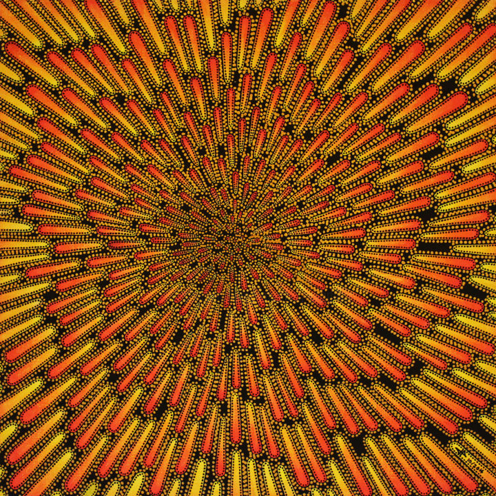 Peinture intitulée "Particule chaude" par Jonathan Pradillon, Œuvre d'art originale, Acrylique Monté sur Panneau de bois