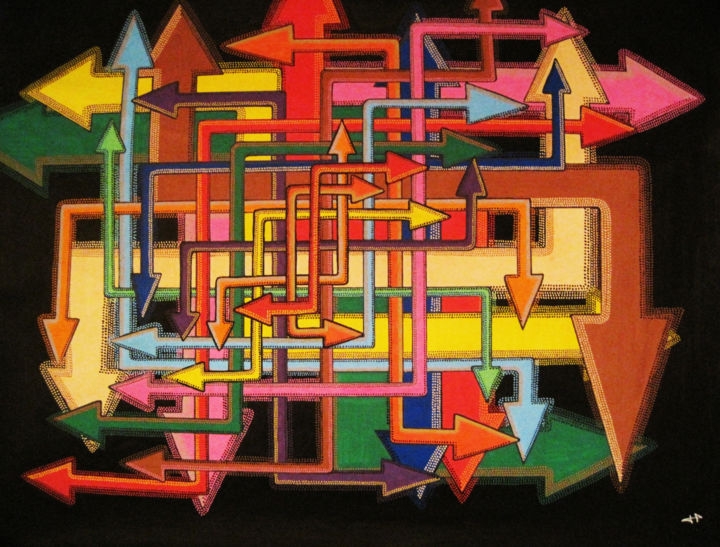 Картина под названием "Multidirection" - Jonathan Pradillon, Подлинное произведение искусства, Акрил