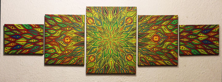Peinture intitulée "Diffusion colorée" par Jonathan Pradillon, Œuvre d'art originale, Acrylique Monté sur Châssis en bois
