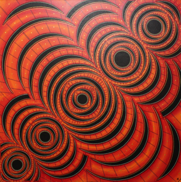 Peinture intitulée "Alignement" par Jonathan Pradillon, Œuvre d'art originale, Acrylique Monté sur Châssis en bois