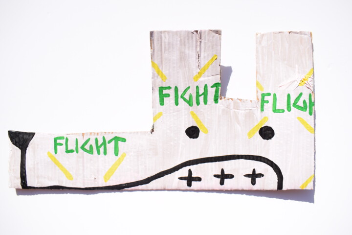 Pintura titulada "FIGHT-FLIGHT" por Jonathan Wain, Obra de arte original, Acrílico