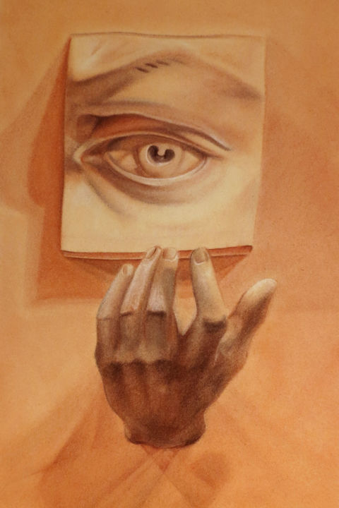 Painting titled "cast-eye-conte.jpg" by Jonathan Francisco Daoang, Original Artwork
