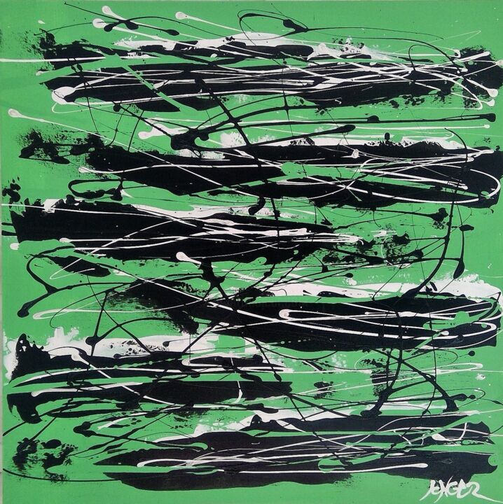 Peinture intitulée "Greengreen" par Jonger, Œuvre d'art originale, Acrylique