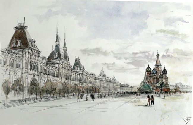 Painting titled "Красная площадь" by Jonibond, Original Artwork, Oil