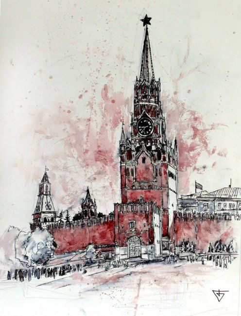 「Кремль」というタイトルの絵画 Jonibondによって, オリジナルのアートワーク, オイル